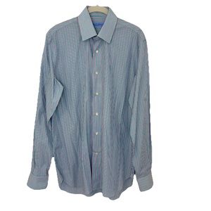 Nikky Capri Mens M Dress Shirt Button Up Striped Professional